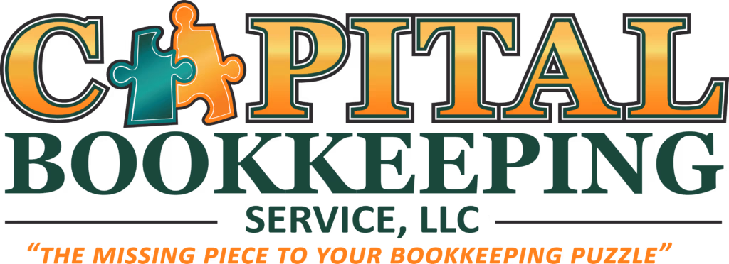 Capital Bookkeeping Service logo with a tagline
