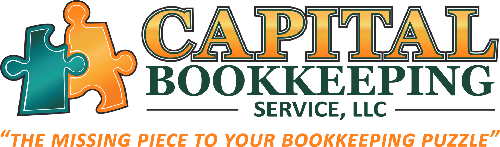 Capital Bookkeeping Service logo with a tagline
